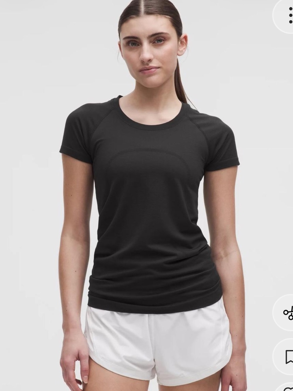 lululemon athletica Black Short-Sleeve Crew Tee Top